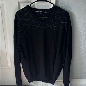 Travis Mathew Men's Black V-Neck Sweater